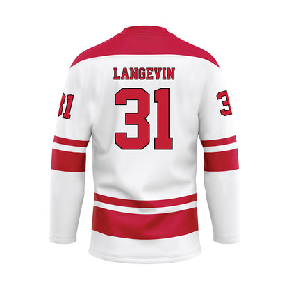 Miami of Ohio - NCAA Men's Ice Hockey : Mathis Langevin - White Hockey Jersey-1