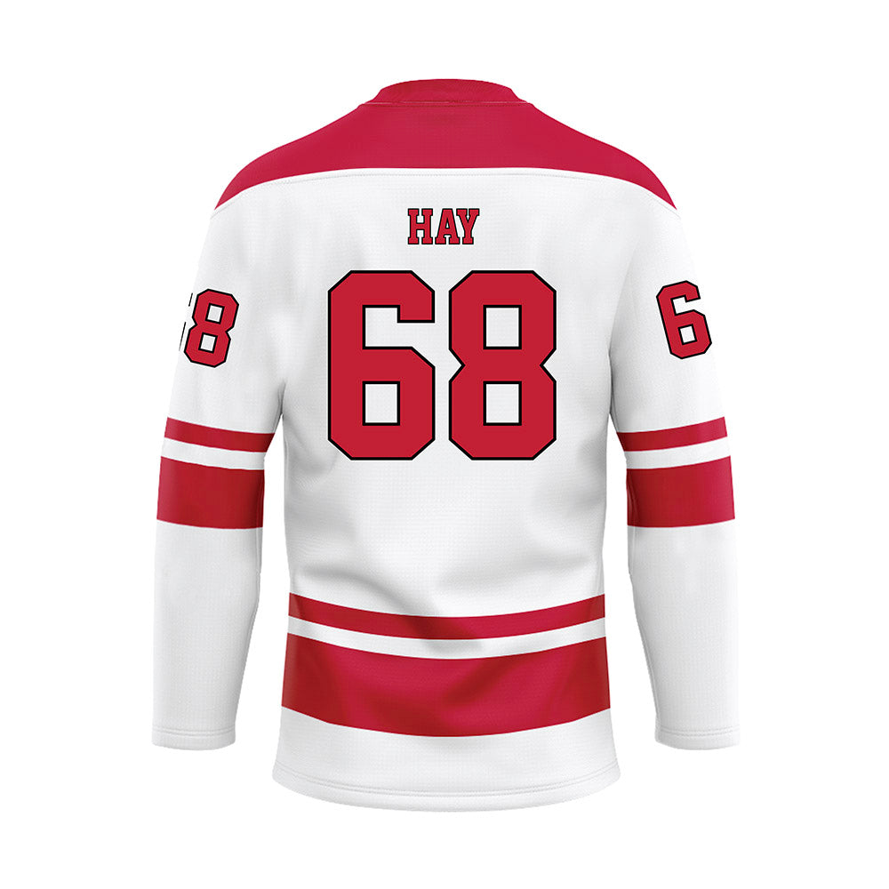 Miami of Ohio - NCAA Men's Ice Hockey : Ethan Hay - White Hockey Jersey-1