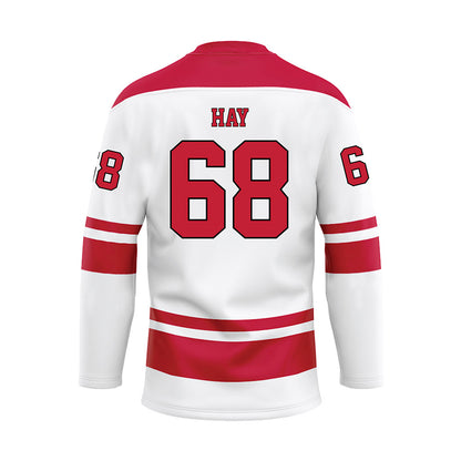 Miami of Ohio - NCAA Men's Ice Hockey : Ethan Hay - White Hockey Jersey-1