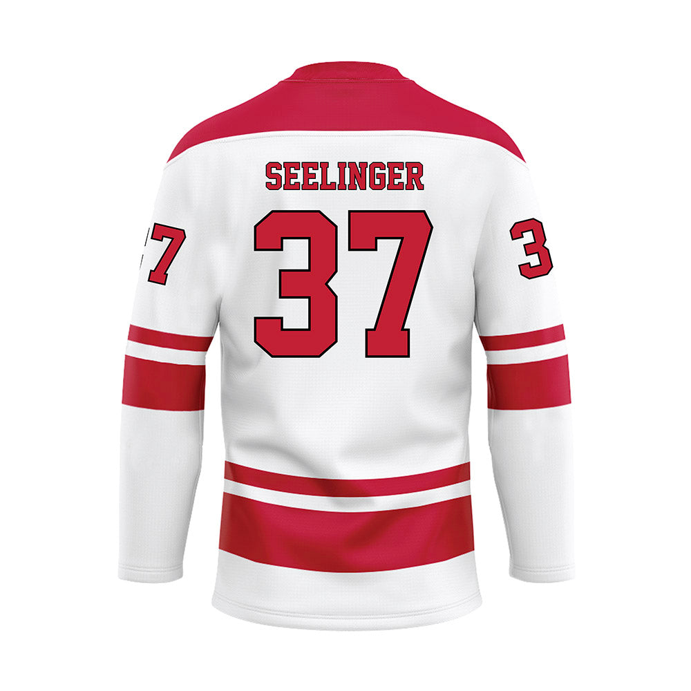 Miami of Ohio - NCAA Men's Ice Hockey : Ryan Seelinger - White Hockey Jersey-1
