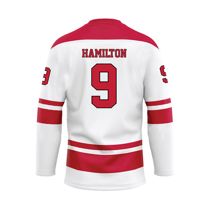 Miami of Ohio - NCAA Men's Ice Hockey : Jack Hamilton - White Hockey Jersey-1