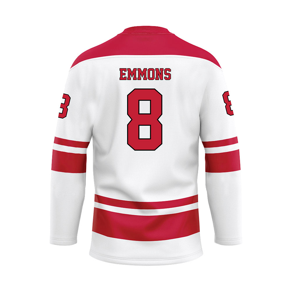 Miami of Ohio - NCAA Men's Ice Hockey : John Emmons - White Hockey Jersey-1