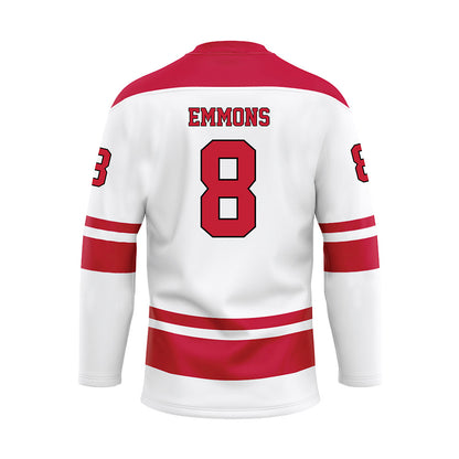 Miami of Ohio - NCAA Men's Ice Hockey : John Emmons - White Hockey Jersey-1