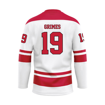 Miami of Ohio - NCAA Men's Ice Hockey : Doug Grimes - White Hockey Jersey-1