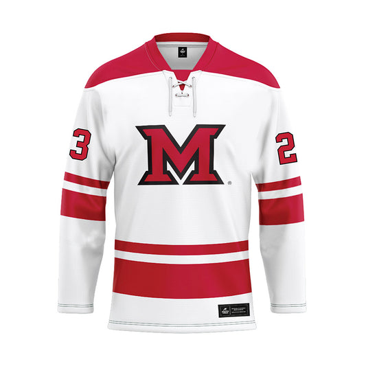 Miami of Ohio - NCAA Men's Ice Hockey : Matous Kucharcik - White Hockey Jersey-0