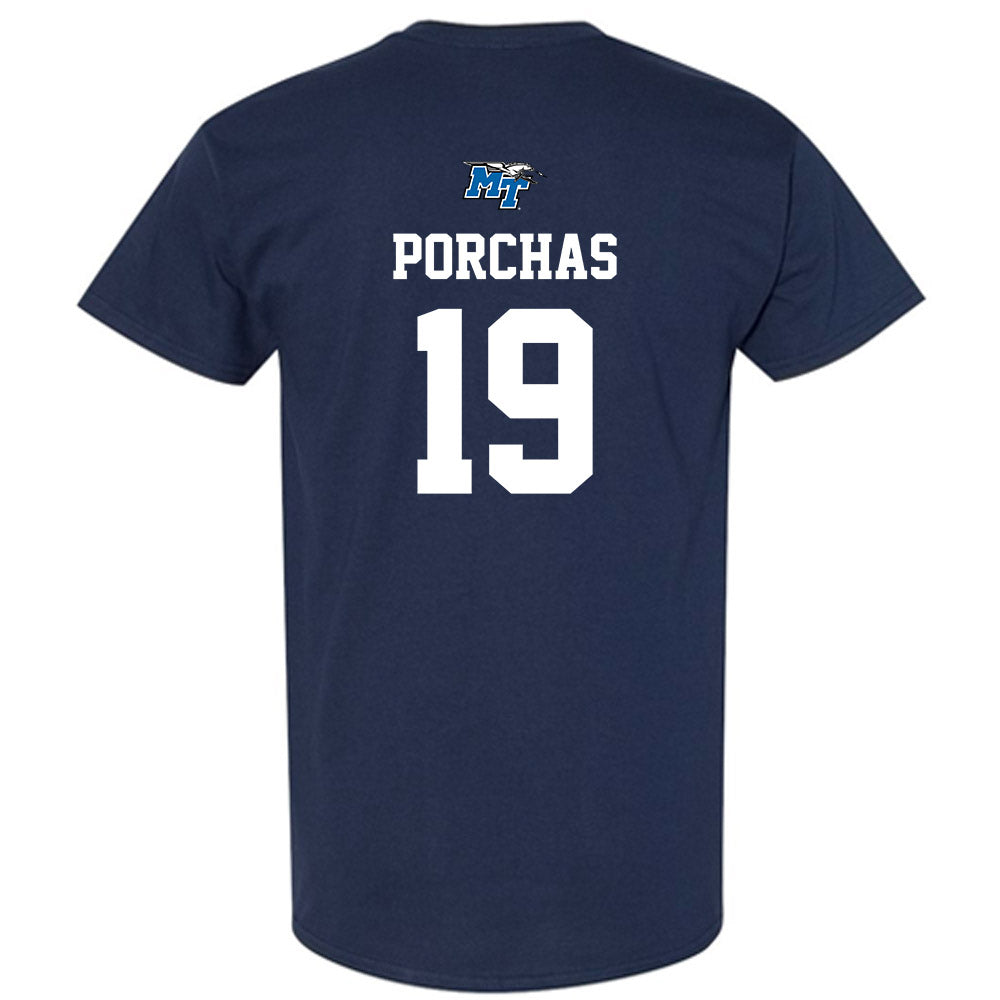 MTSU - NCAA Baseball : Matthew Porchas - Sports Shersey T-Shirt-1