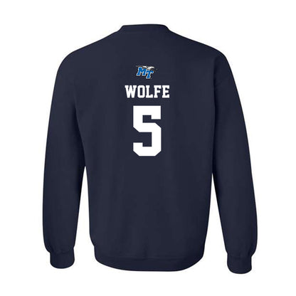 MTSU - NCAA Baseball : Matt Wolfe - Sports Shersey Crewneck Sweatshirt-1