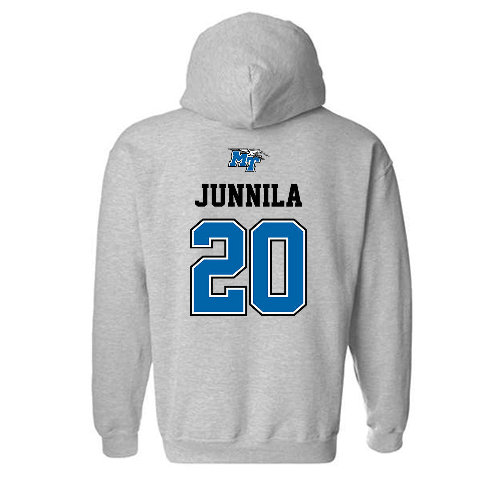 MTSU - NCAA Baseball : Jaxon Junnila - Sports Shersey Hooded Sweatshirt-1