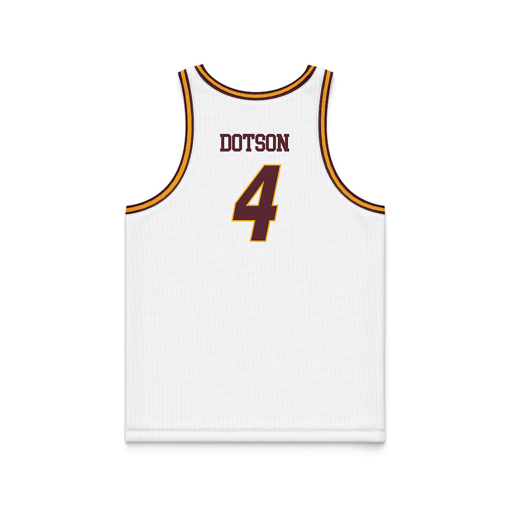 Loyola - NCAA Men's Basketball : Kayde Dotson - Sister Jean 2025 White Basketball Jersey-1