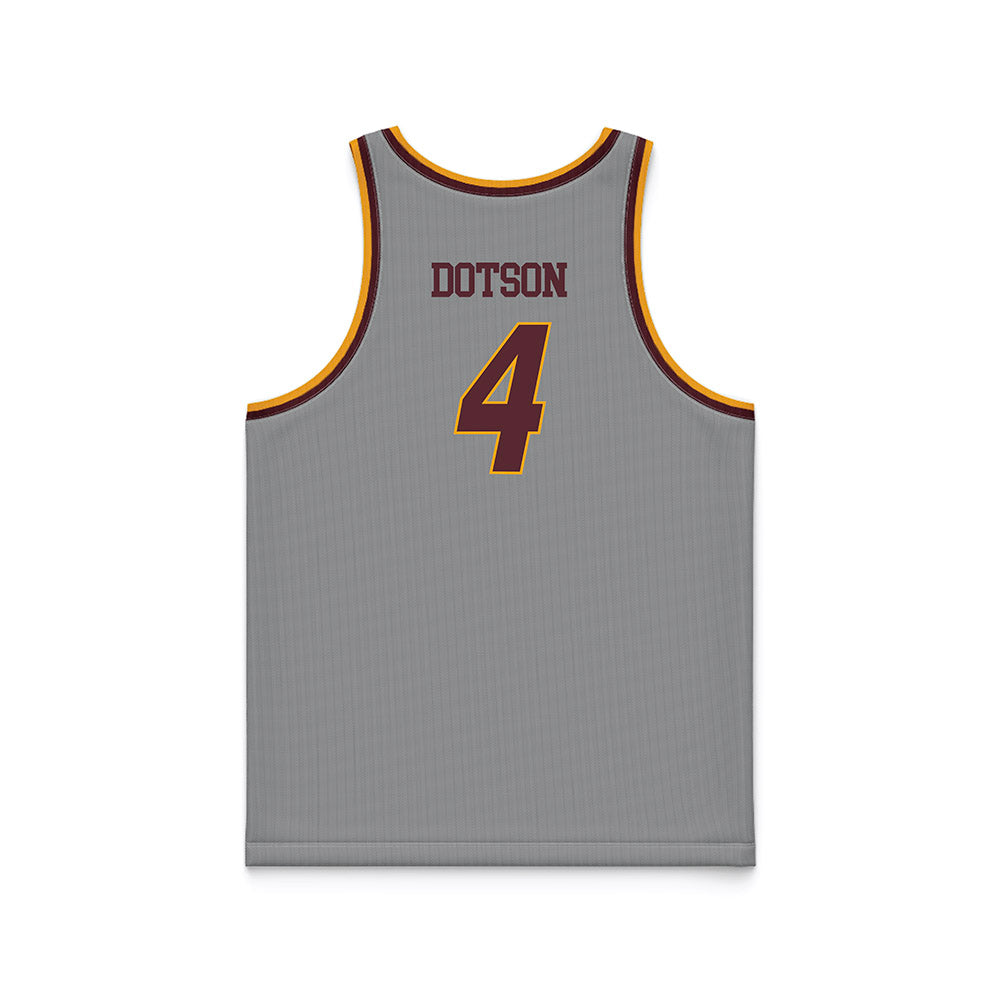 Loyola - NCAA Men's Basketball : Kayde Dotson - Sister Jean 2025 Grey Basketball Jersey-1