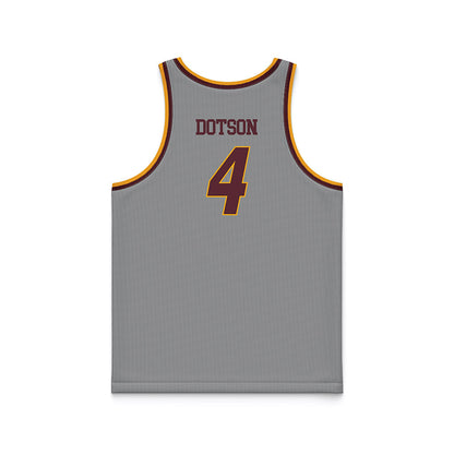 Loyola - NCAA Men's Basketball : Kayde Dotson - Sister Jean 2025 Grey Basketball Jersey-1