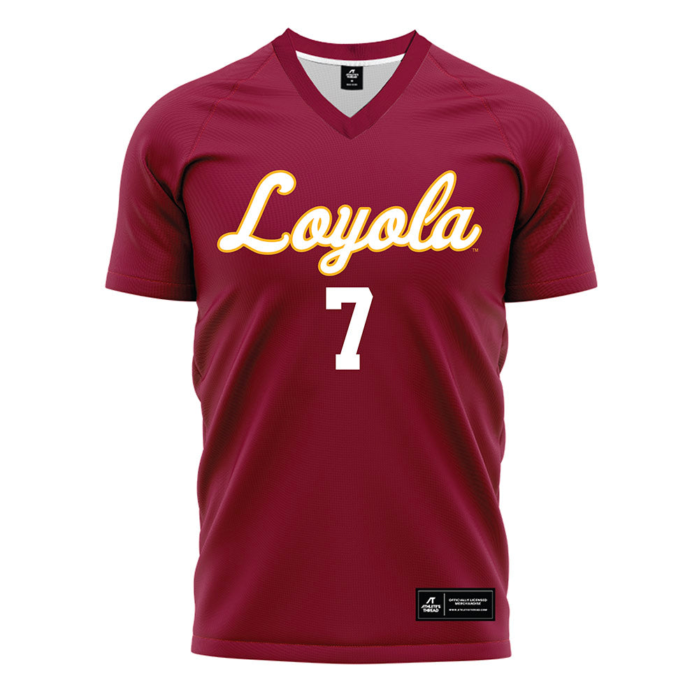 Loyola - NCAA Women's Soccer : Riga Kallaba - Maroon Soccer Jersey-0