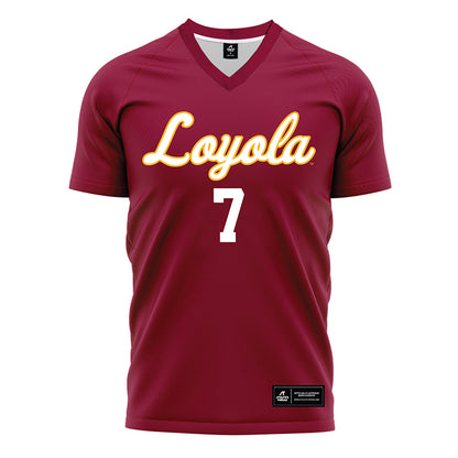 Loyola - NCAA Women's Soccer : Riga Kallaba - Maroon Soccer Jersey-0