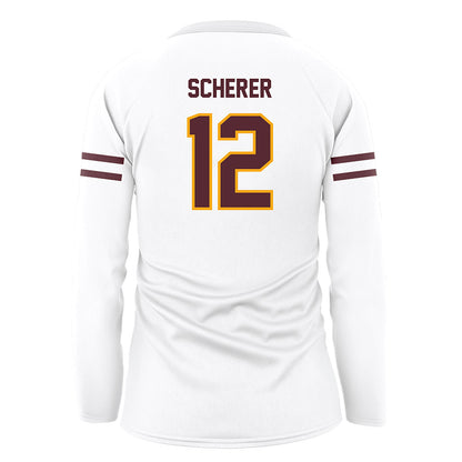 Loyola - NCAA Women's Volleyball : Katherine Scherer - White Volleyball Jersey-1