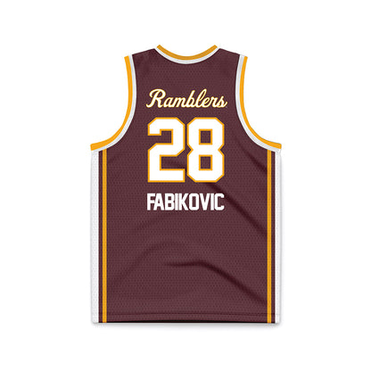Loyola - NCAA Men's Volleyball : Daniel Fabikovic - Maroon Basketball Jersey-1