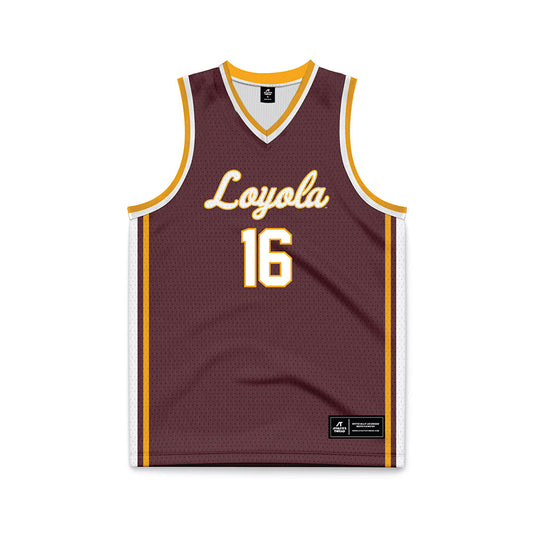 Loyola - NCAA Men's Volleyball : Alexander Smits Van Oyen - Maroon Basketball Jersey-0
