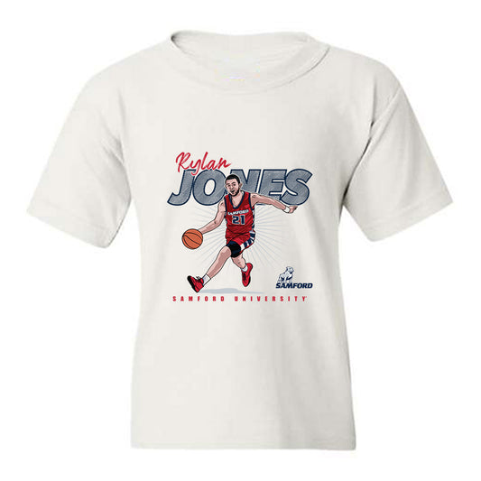Samford - NCAA Men's Basketball : Rylan Jones - Caricature Youth T-Shirt-0