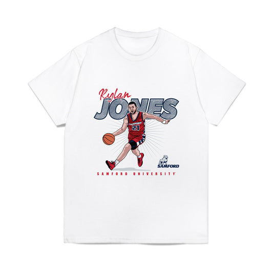 Samford - NCAA Men's Basketball : Rylan Jones - Caricature Comfort Colors T-Shirt-0
