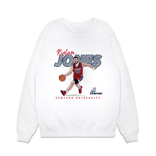 Samford - NCAA Men's Basketball : Rylan Jones - Caricature Premium Crewneck Sweatshirt-0