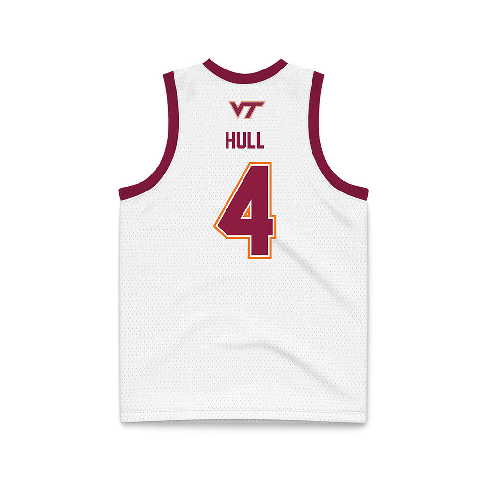 Virginia Tech - NCAA Men's Basketball : Ned Hull - White Basketball Jersey-1