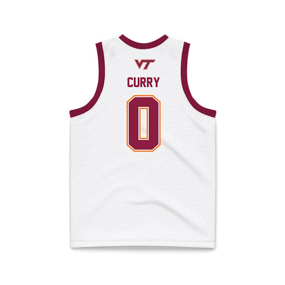 Virginia Tech - NCAA Men's Basketball : Jaylen Curry - White Basketball Jersey-1