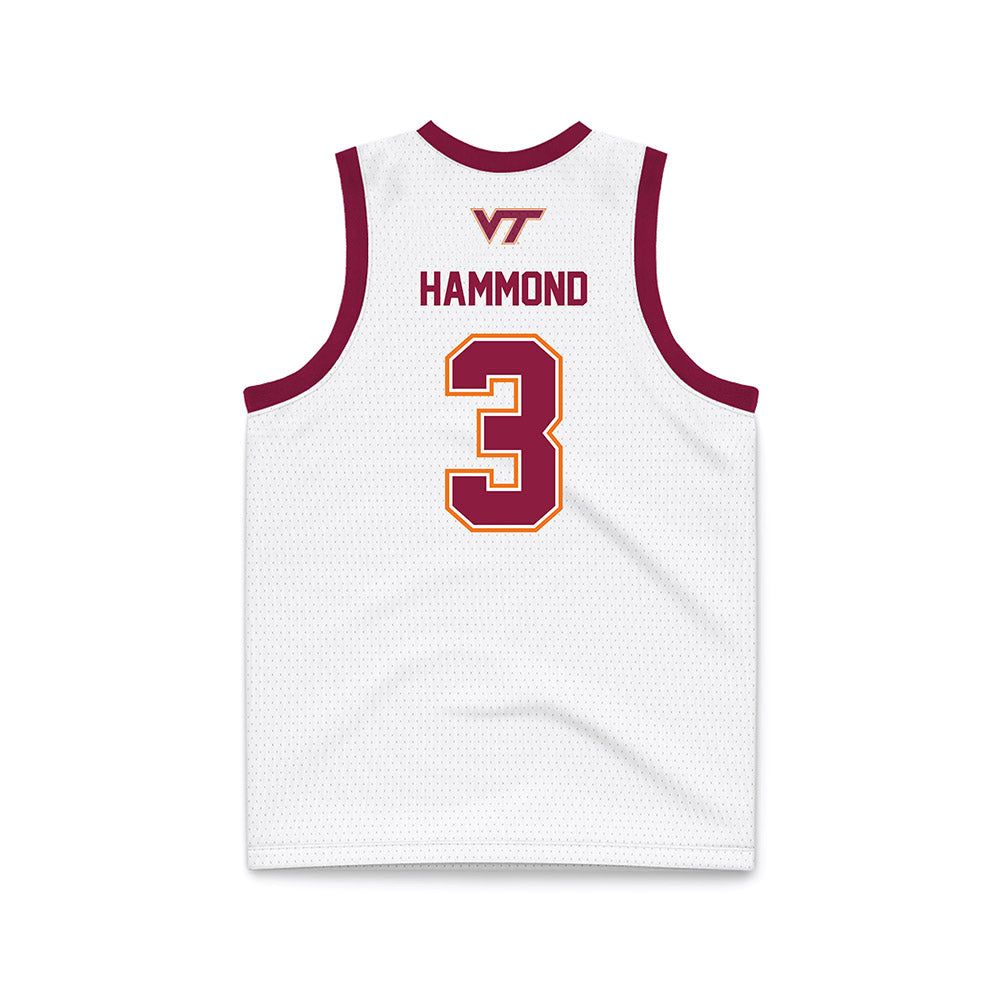 Virginia Tech - NCAA Men's Basketball : Ben Hammond - White Basketball Jersey-1