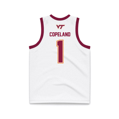 Virginia Tech - NCAA Men's Basketball : Ethan Copeland - White Basketball Jersey-1