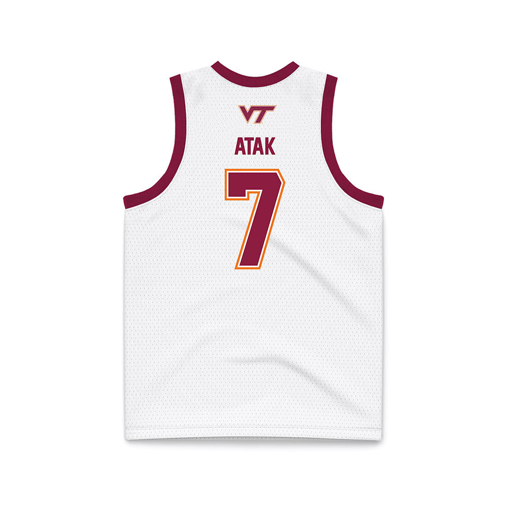 Virginia Tech - NCAA Men's Basketball : Kuol Atak - White Basketball Jersey-1