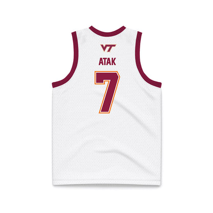 Virginia Tech - NCAA Men's Basketball : Kuol Atak - White Basketball Jersey-1