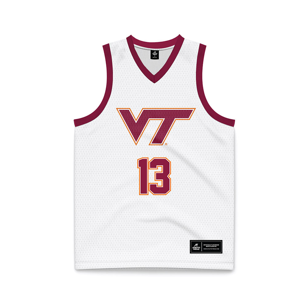 Virginia Tech - NCAA Men's Basketball : Amani Hansberry - White Basketball Jersey-0