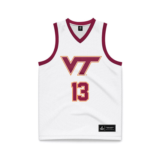 Virginia Tech - NCAA Men's Basketball : Amani Hansberry - White Basketball Jersey-0