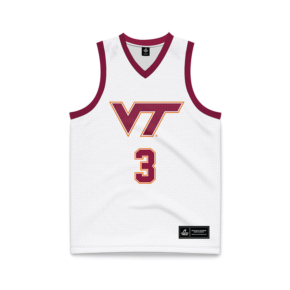 Virginia Tech - NCAA Men's Basketball : Ben Hammond - White Basketball Jersey-0
