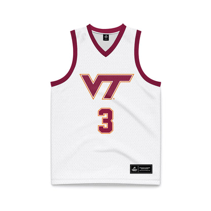 Virginia Tech - NCAA Men's Basketball : Ben Hammond - White Basketball Jersey-0