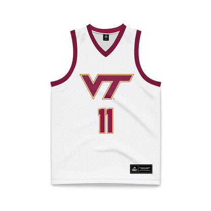 Virginia Tech - NCAA Men's Basketball : James Caldarella - White Basketball Jersey-0
