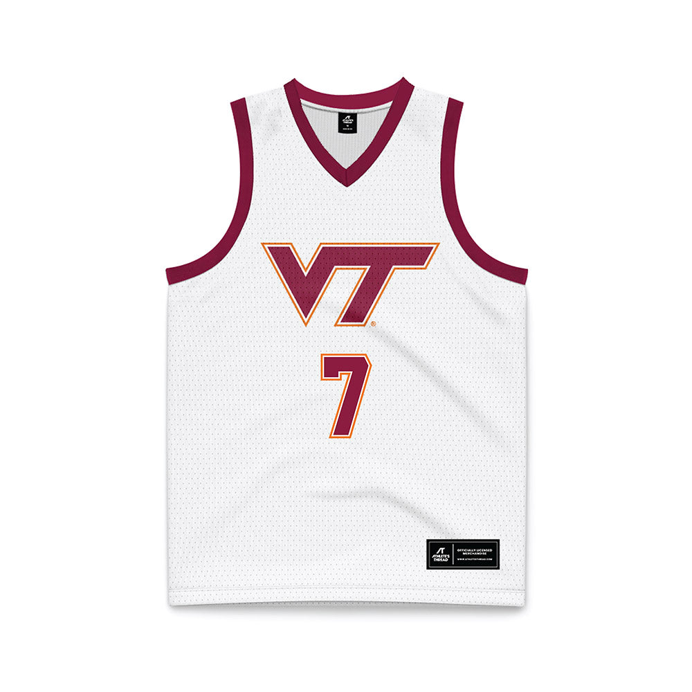 Virginia Tech - NCAA Men's Basketball : Kuol Atak - White Basketball Jersey-0