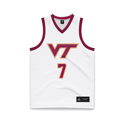 Virginia Tech - NCAA Men's Basketball : Kuol Atak - White Basketball Jersey-0