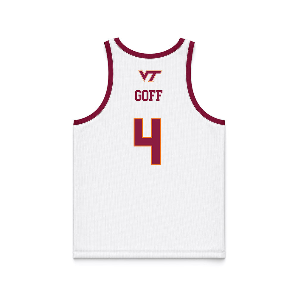 Virginia Tech - NCAA Women's Basketball : Natalee Goff - White Basketball Jersey-1