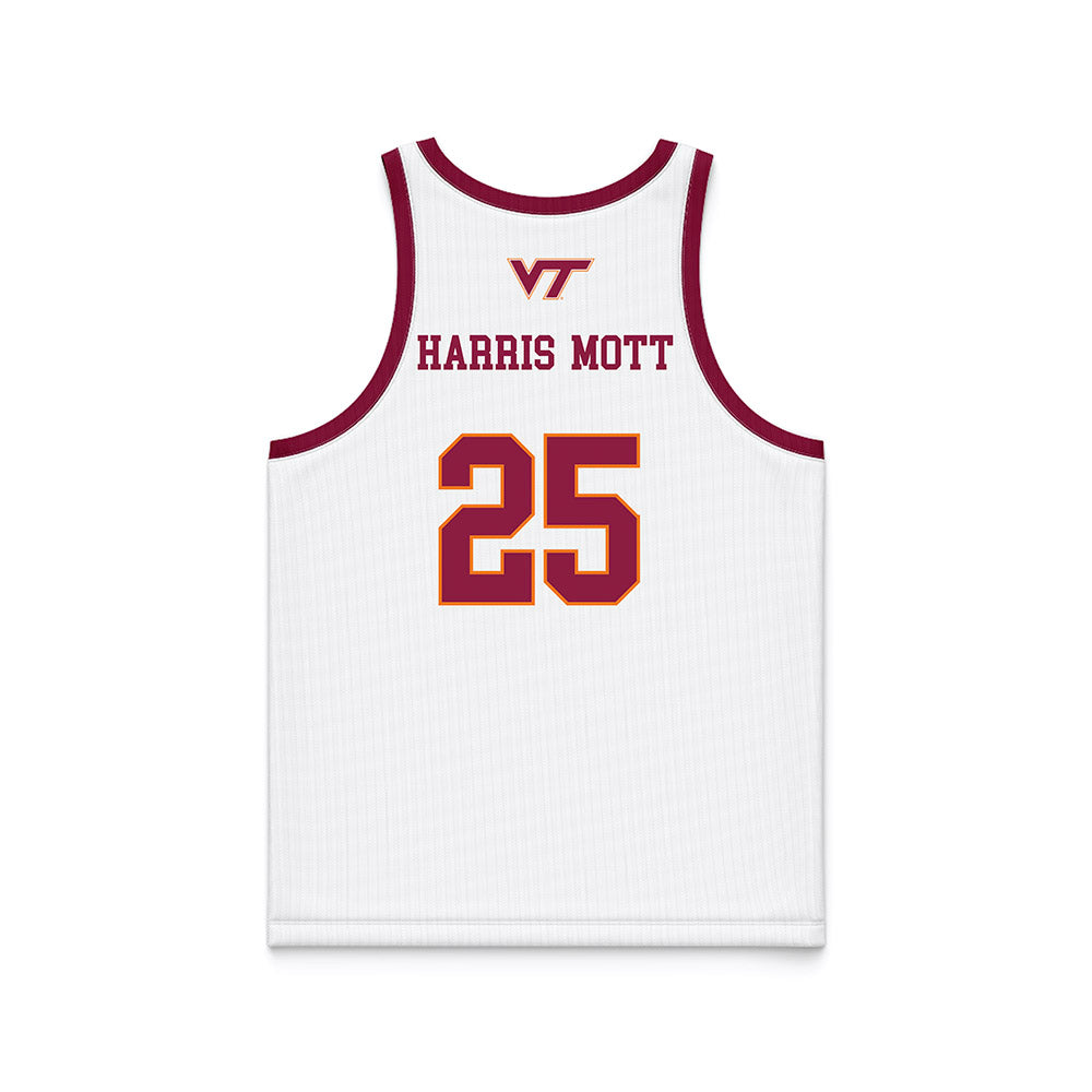 Virginia Tech - NCAA Women's Basketball : Arianna Harris-Mott - White Basketball Jersey-1