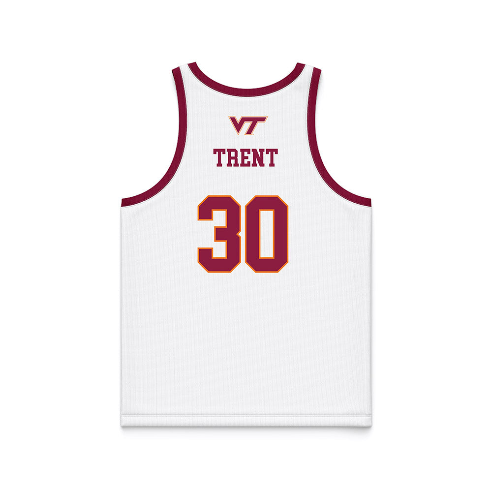 Virginia Tech - NCAA Women's Basketball : Aniya Trent - White Basketball Jersey-1