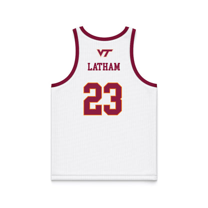 Virginia Tech - NCAA Women's Basketball : Alyssa Latham - White Basketball Jersey-1
