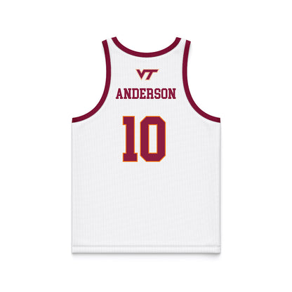 Virginia Tech - NCAA Women's Basketball : Kaleo Anderson - White Basketball Jersey-1