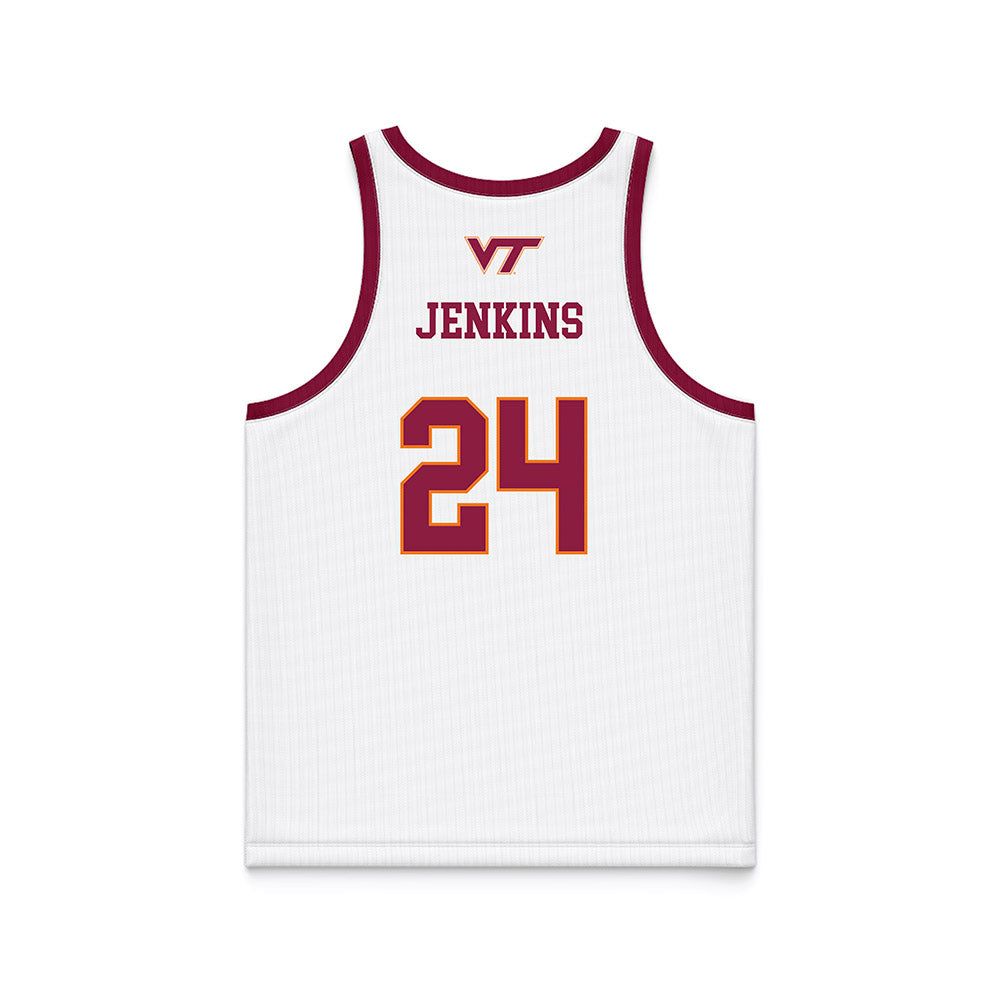 Virginia Tech - NCAA Women's Basketball : Amani Jenkins - White Basketball Jersey-1