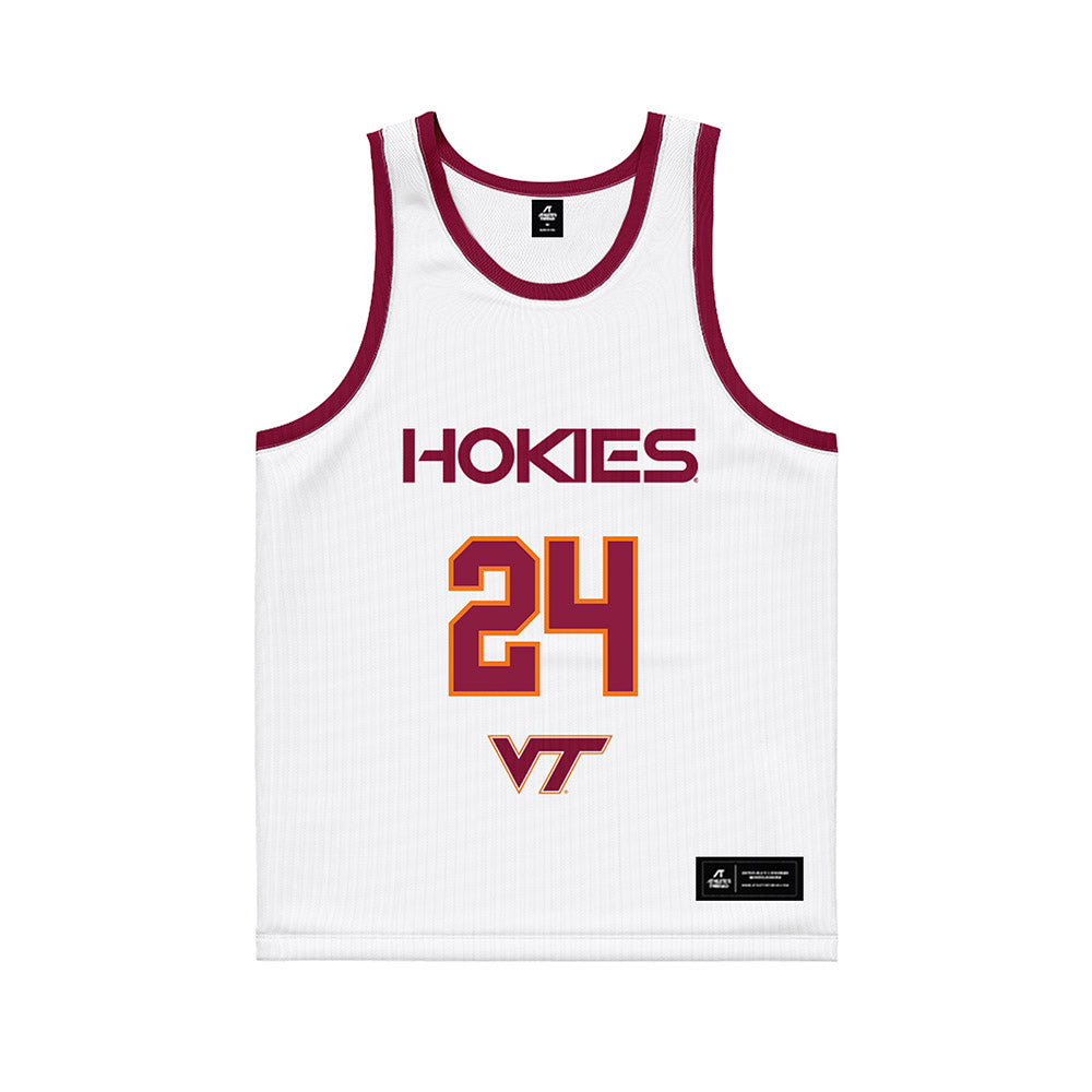 Virginia Tech - NCAA Women's Basketball : Amani Jenkins - White Basketball Jersey-0