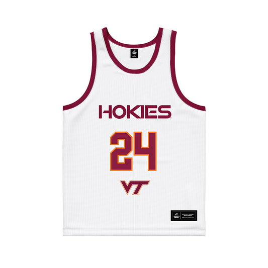 Virginia Tech - NCAA Women's Basketball : Amani Jenkins - White Basketball Jersey-0