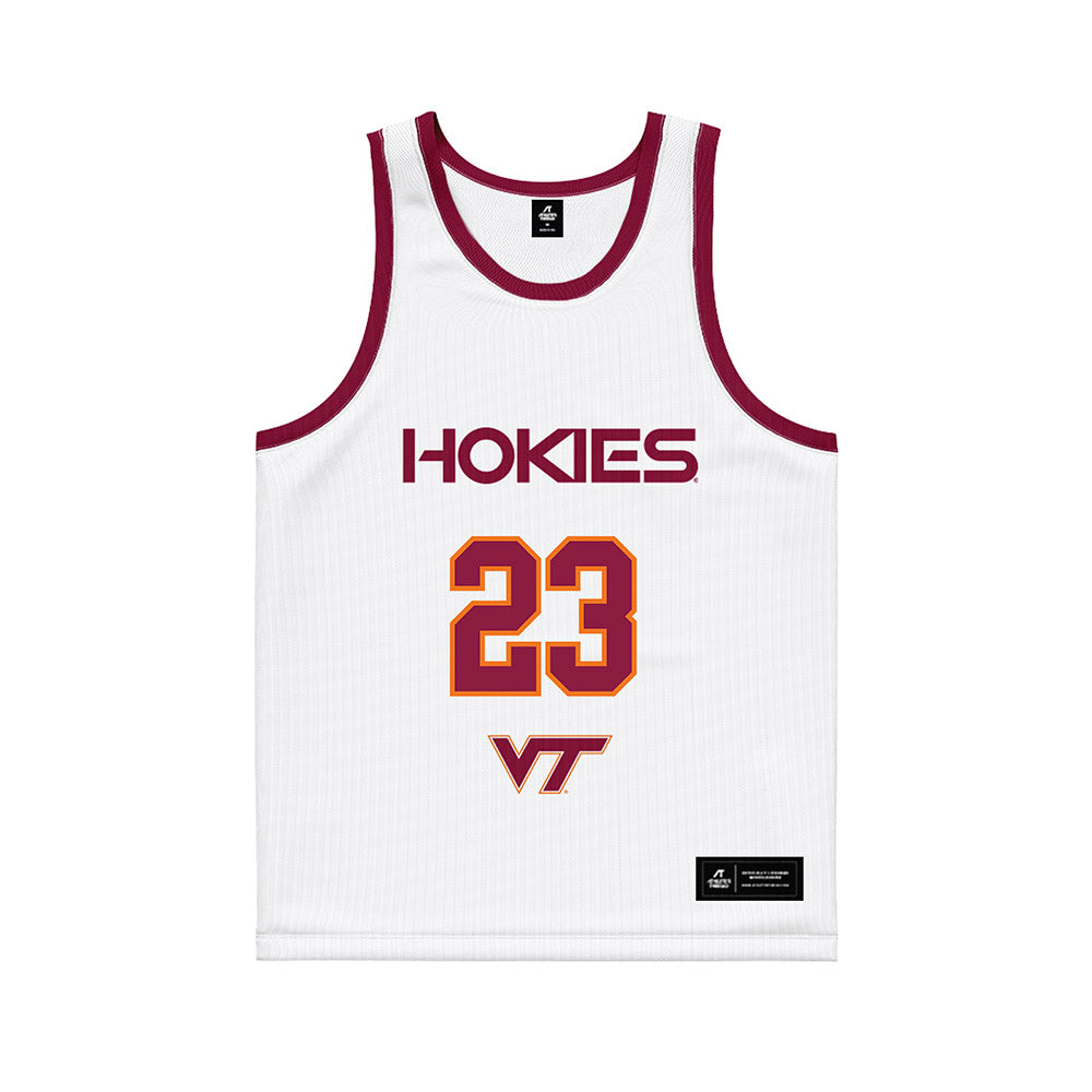 Virginia Tech - NCAA Women's Basketball : Alyssa Latham - White Basketball Jersey-0