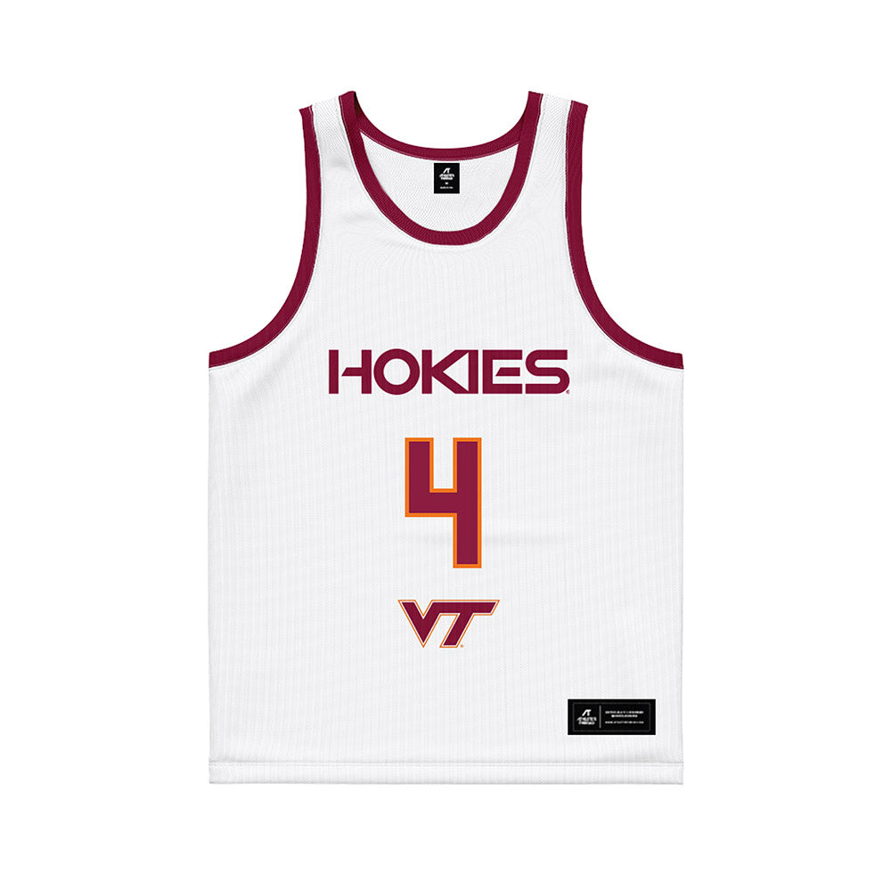 Virginia Tech - NCAA Women's Basketball : Natalee Goff - White Basketball Jersey-0