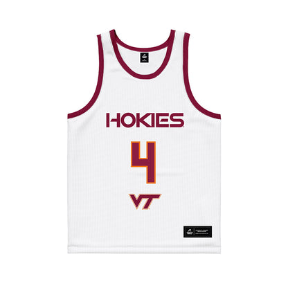 Virginia Tech - NCAA Women's Basketball : Natalee Goff - White Basketball Jersey-0