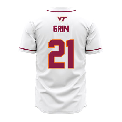 Virginia Tech - NCAA Baseball : Ethan Grim - White Jersey-1