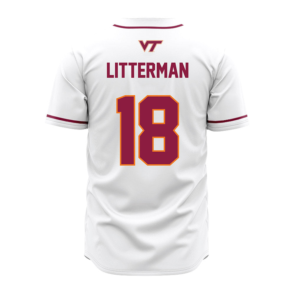 Virginia Tech - NCAA Baseball : Hudson Litterman - White Jersey-1