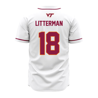Virginia Tech - NCAA Baseball : Hudson Litterman - White Jersey-1
